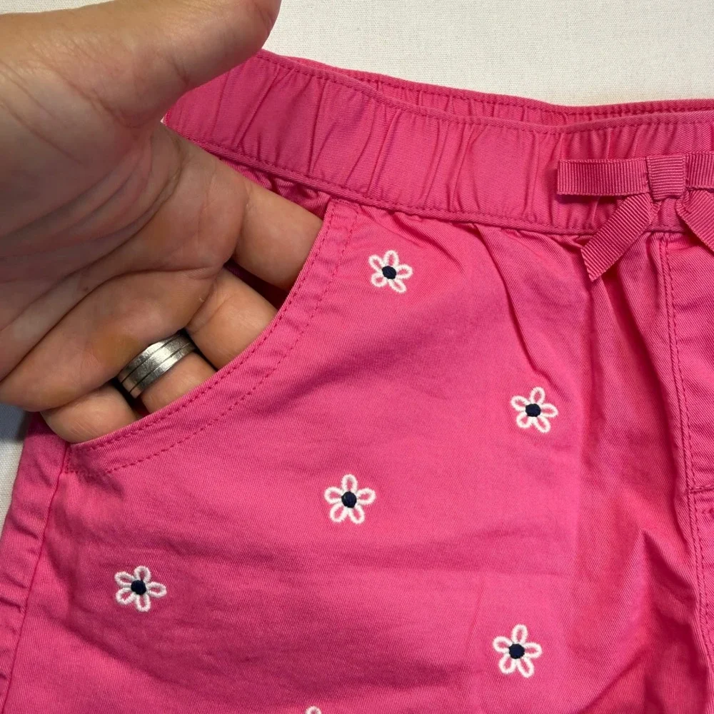 Gymboree Girls Pink Daisy Embroidered Sun Shorts Size 8 NWT Floral Cotton